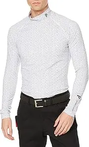 PEARLY GATES(パーリーゲイツ) 053-3166203 Men's Long Sleeve High Neck Shirt (Logo Pattern, UV Protection, Absorbent, Quick Drying, Antibacterial, Odor-Resistant, Golf Inner Wear, 031_Small Logo Pattern