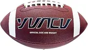 Waterproof Ensures Durability of Standard Size 6 American Football Rugby Professional and Precise PVC Rugged Durability, Brown White, Size 9