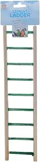 Avian Care Cement/Grit Bird Ladder 9 Step, 39cm - Cement & Grit Perch – Natural Nail & Beak Trimmer with Crushed Seashells