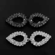 1x Sew On Button Rhinestone Crystal Hook And Eye Clasp Wedding Costume Coat Chic