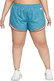 [Nike] Women`s Plus Size Dri-FIT Icon Clash Tempo Mid-Rise Allover Print Running Shorts