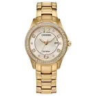 FE1147-79P Citizen Crystal Eco-Drive Ladies Watch Champagne Dial