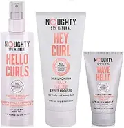 Noughty Hello Curls Primer, Hey Curl Curl Scrunching Jelly & Wave Hello Curl Taming Cream 3 Full Size Products, Wavy Hair, Curly Hair