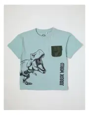 [Jurassic World] Dino Roar Jurassic T-shirt in Dusty Blue