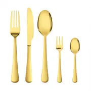 30PCS Stainless Steel Glossy Gold Tableware Cutlery Set
