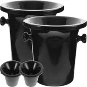 4pcs Creative Wine Tasting Spittoons Wine Spittoons Wine Dump Buckets (black)
