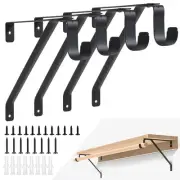 Heavy Duty Closet Rod Bracket, Adjustable Closet Shelf & Rod Brackets Black C...
