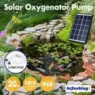 20W Solar Powered Water Pond Panel Garden Air Pump Kit Outdoor Pool Oxygenator