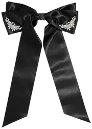 Simone Rocha Crystal-embellished Satin bow Hair Clip - Black ONE SIZE