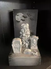 Handmade Timber Gothic Bookend Graveyard
