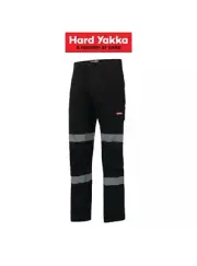 3x107R Hard Yakka Canvas Cargo Tough Double Layer Knee Reflective Stretch Y02855