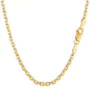 14k Yellow Gold Cable Link Chain Necklace, 3.1mm