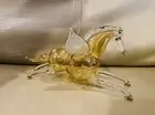 Unique Mouth Blown PYREX Glass w/ PLATINUM Pegasus Ornament Made in Egypt