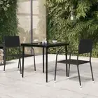 vidaXL Garden Dining Table Black 80x80x74 cm Steel and Glass HEE