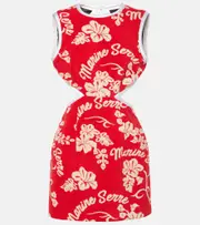 [Marine Serre] Marine Serre Floral open-back jacquard minidress AU 14 red