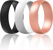 [ThunderFit] Silicone Wedding Ring for Men & Women - 4 Rings / 1 Ring Rubber Engagement Bands