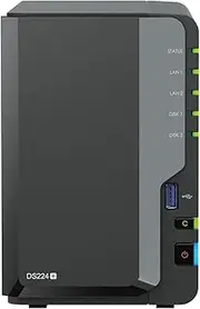 Synology DS224+ 2-Bay Diskstation NAS (Intel Celeron J4125 4-Core 2.0 GHz 2GB DDR4 RAM 2xRJ-45 1GbE LAN-Port) 16TB Bundle with 2X 8TB Seagate IronWolf