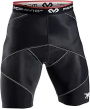 [McDavid] Compression Shorts, Thick Supportive Gym Shorts for Muscle Recovery. Cross Compression Short for Fitness. Black Short