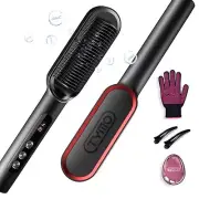 Ring Plus Ionic Hair Straightener Brush - Straightening Comb with Negati...