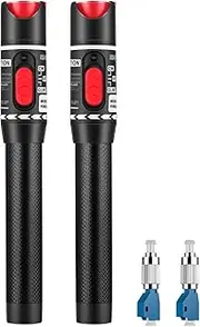 Xunsomten 2PC 50km Visual Fault Locator Fiber VFL Fiber Tester with 2pc Singlemode 9/125m FC Male to LC Female Adapter
