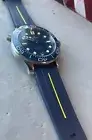 20mm BLUE silicone rubber OMEGA seamaster speedmaster aqua terra Swatch SUN