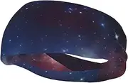 [FHEDVBN] Night Sky Outer Space Sweatbands for Men Women Sport Headbands Moisture Wicking Athletic Sweat Band Fashion Non Slip Hairband for Tennis, Basketball, Running, Gym