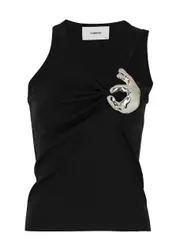 Coperni Emoji Embellished Cotton Tank top - Black - M M