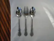 QUALITY~[Reed & Barton]~ Stainless Steel ~[LARGE 9" SERVING FORK+SPOONS] ~NEW!!