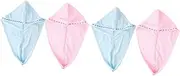 Healeved 2sets Sleeping Hair Towel Wrap Water Absorption Hair Cap Hooded Towel for Women 2pcs*2