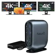 Triple Display Docking Station with 150W Power Adapter for MacBook and Windows