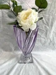 Purple Vase 13" Bud Vase Home Decor Czech Bohemia Crystal Flower Vase Gift