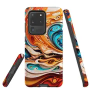 For Samsung Galaxy S20 Ultra Tough Protective Cover, Swirling Gold