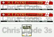 Code 3 Adhesive Trailer Decal - H E Payne - 1/50 1/64 1/76 1/87 1/148
