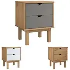 Bedside Cabinet Side Table Nightstand Bedroom Furniture Solid Wood Pine vidaXL