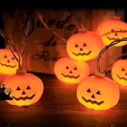 Halloween LED Pumpkin Light String,20 Scary LED Pumpkin Light Battery Powered