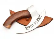 Handmade Viking Pizza Cutter Axe Stainless Steel Blade with Leather Sheath .. AT