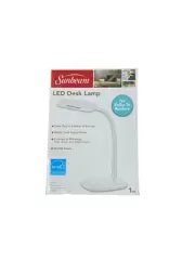 SUNBEAM FLEXIBLE NECK LED DESK LAMP ADJUSTABLE LIGHT ENERGY STAR WHITE READ