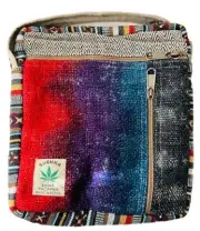 Gurkha Trendy Unisex Cotton Crossbody Bag Hippie Patchwork Shoulder Bag 5 Pocket