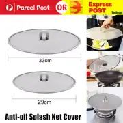 Frying Pan Cover Anti Splash Guard Cooking Oil Splatter Screen Kitchen Mesh Lid