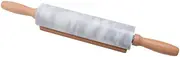 Polished Marble Rolling Pin with Wooden Base, Non-Stick Surface, Dough Roller, Kitchen Baking Tools for Baking, Pastry, Pizza, Pasta, Dumplings, Suitable for Kitchen, Restaurant, Dessert Shop
