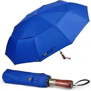 G4Free 54 inch Large Compact Windproof Golf Umbrella for Rain Oversized Auto Open Close Folding Travel Golf Umbrella Vented Double Canopy for Women Men