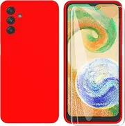 [ARRYNN] Samsung Galaxy A04s / A13 5G Case + Screen Protector, Mobile Phone Case Liquid Silicone TPU Case Cover Protective for Samsung Galaxy A04s / A13 5G - Red