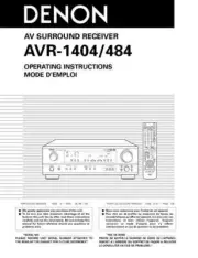 Denon AVR-1404 Receiver Amplifier Owners Manual