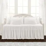 Lush Decor Ruffle Skirt Daybed Cover Set - 5 Piece Luxurious Farmhouse Beddin...