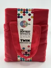 Twin Sheet Set CLRFUL 3pc Red 100% Microfiber NEW Bedsheet Bedding Twin Bed