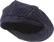 [FOMIYES] Chef Hat Unisex Breathable Stripe Design Uniform Hat for Restaurant Kitchen Cooking Comfortable Elastic for Chefs and Waiters for Culinary Use Dark Blue