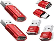 BUISAMG Data Blocker, USB A & C Data Blocker (6-Pack) for Any USB C Mobile Phone, Quick Charge, Protect Against Juice Jacking, Refuse Hacking