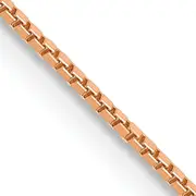 14K Rose Gold 24 Inch .9mm Box Link With Lobster Clasp Chain