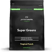 THE PROTEIN WORKS Super Greens Powder | Nutrient Dense Detox Shake | Supports Immune System | 100 Percent Vegan | Tropical Punch | 1 kg