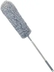 CAXUSD 1pc Telescopic Microfiber Duster Bendable Dust Cleaning Tool for Hard Reach Areas Extendable Design Reusable and Machine Washable for Car Blinds Ceiling Fans and More